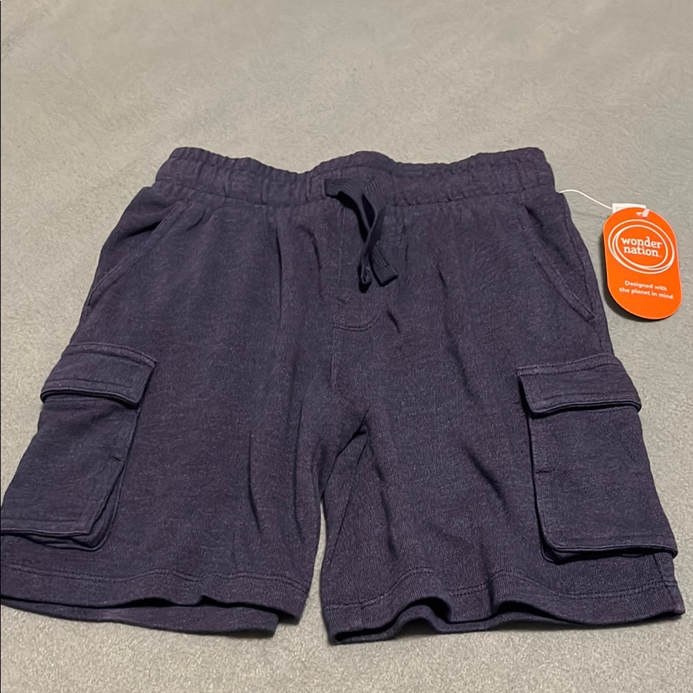Wonder Nation Navy Cargo Shorts Relaxed Fit